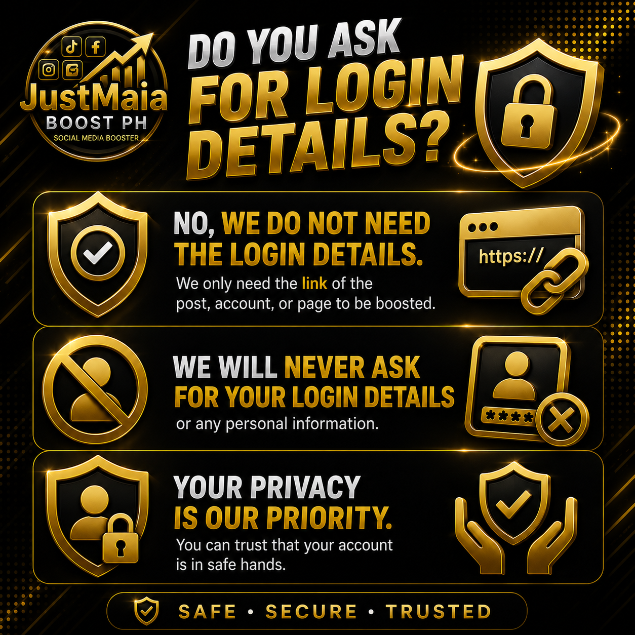 Login details FAQ visual
