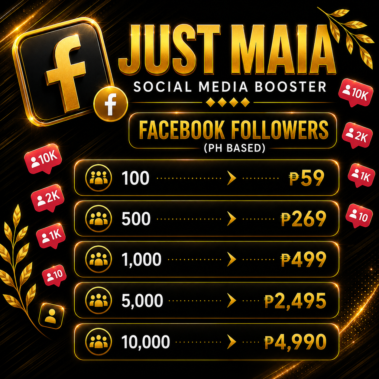 Facebook PH Based pricelist 1