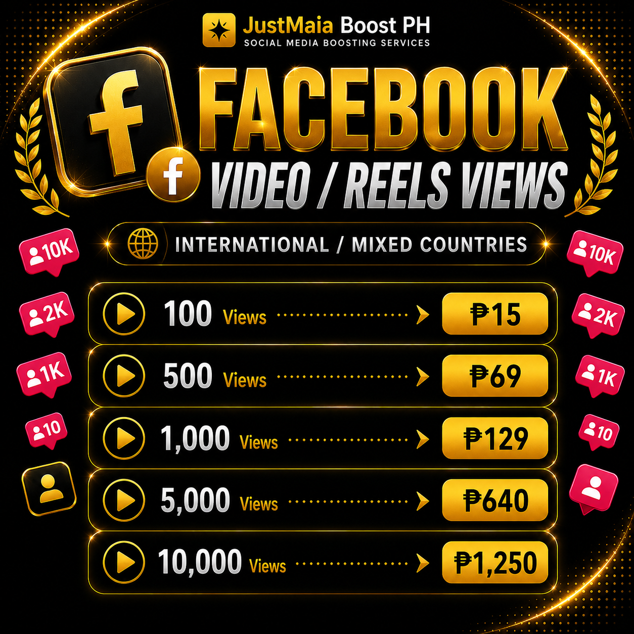 Facebook INTERNATIONAL / MIXED COUNTRIES pricelist 3