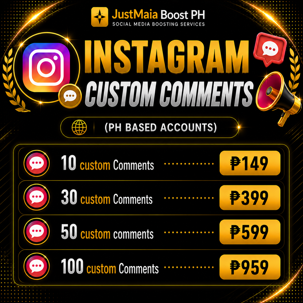 Instagram PH Based pricelist 2